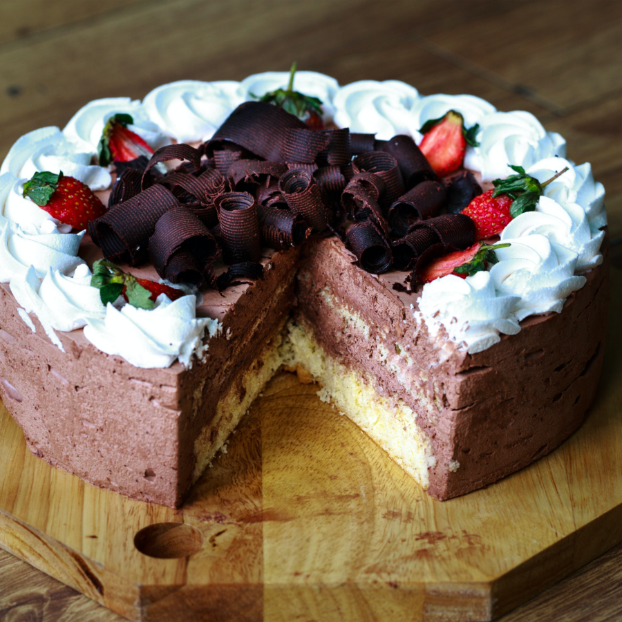 gateau chocolat fraise chantilly